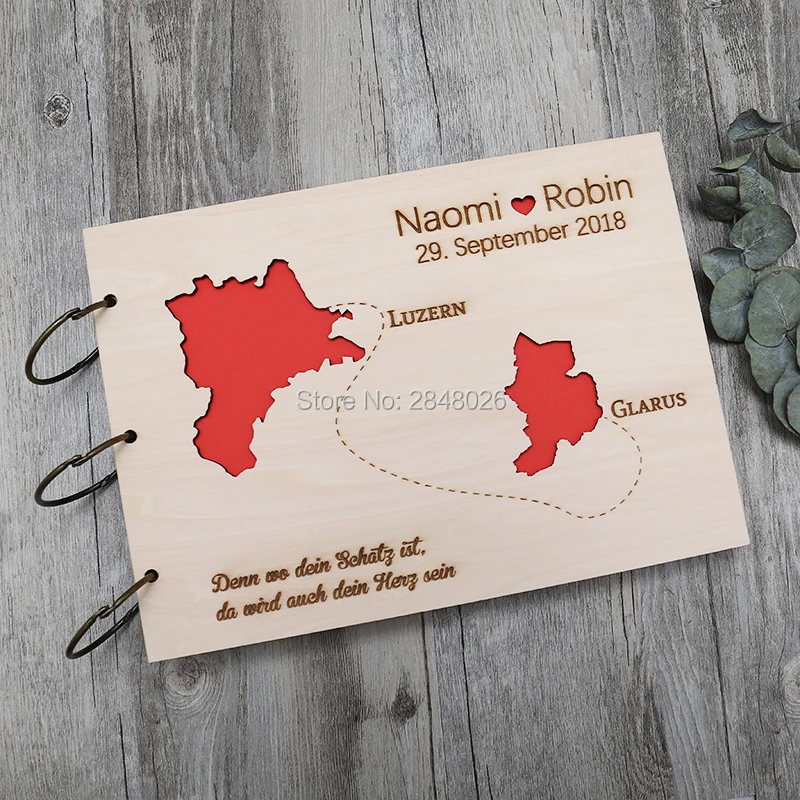 Custom Photo Book - 소박한 맞춤형 결혼식 방명록, 맞춤형 MAP