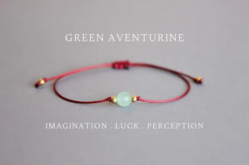 Coordinates Bracelet - 녹색 어벤츄린 크리스탈 낙천주의 기쁨 행운을