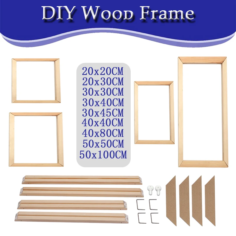 Engraved Wood Frame - DIY 나무 프레임 30x40 40x80 50x100CM
