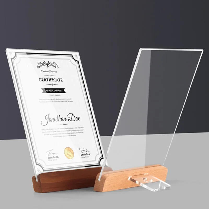 Engraved Wood Frame - 아크릴 사진 프레임 홀더 투명 A4/A5/A6
