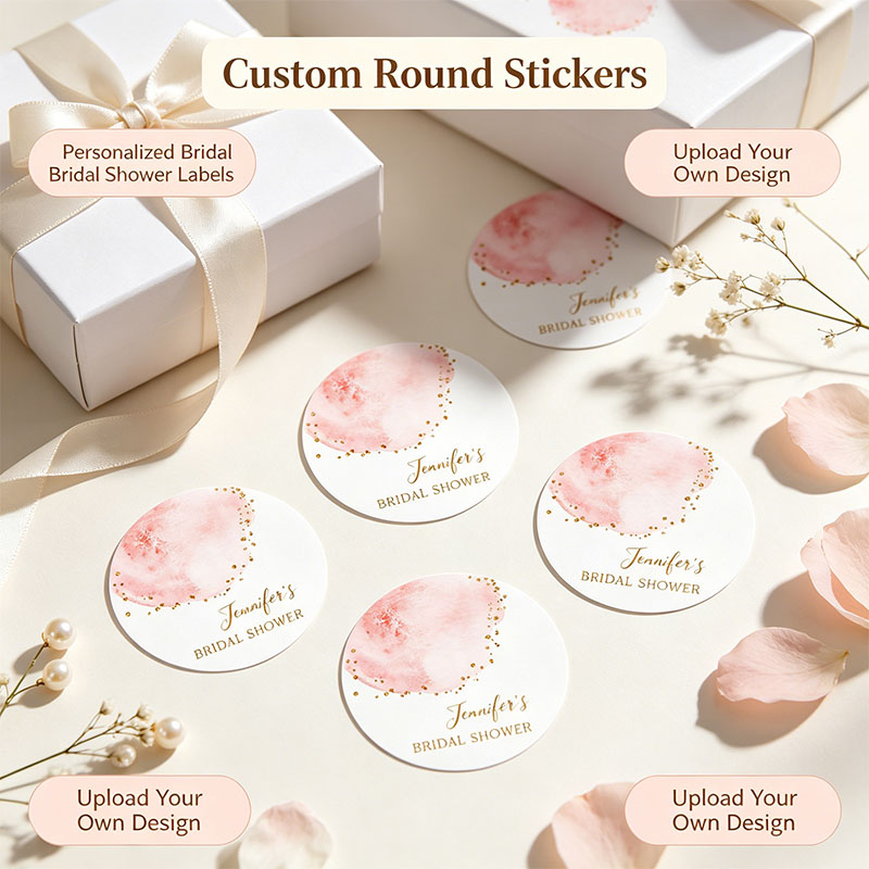Personalized Name Box - 맞춤형 블러쉬 핑크 골드 컨페티 원형