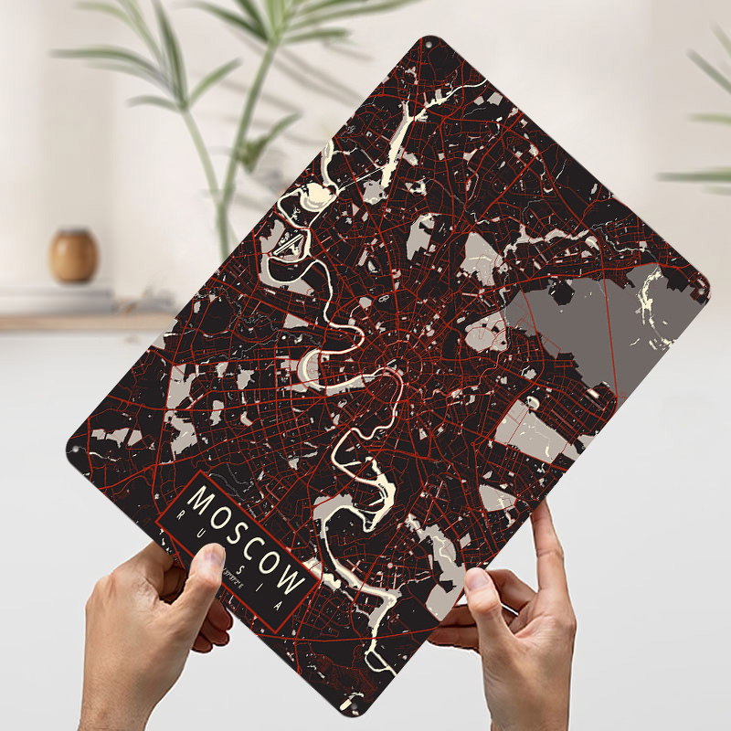 모스크바 도시 지도 벡터 금속 포스터 맞춤형 벽 예술  - Custom Map Poster 리뷰 및 가격