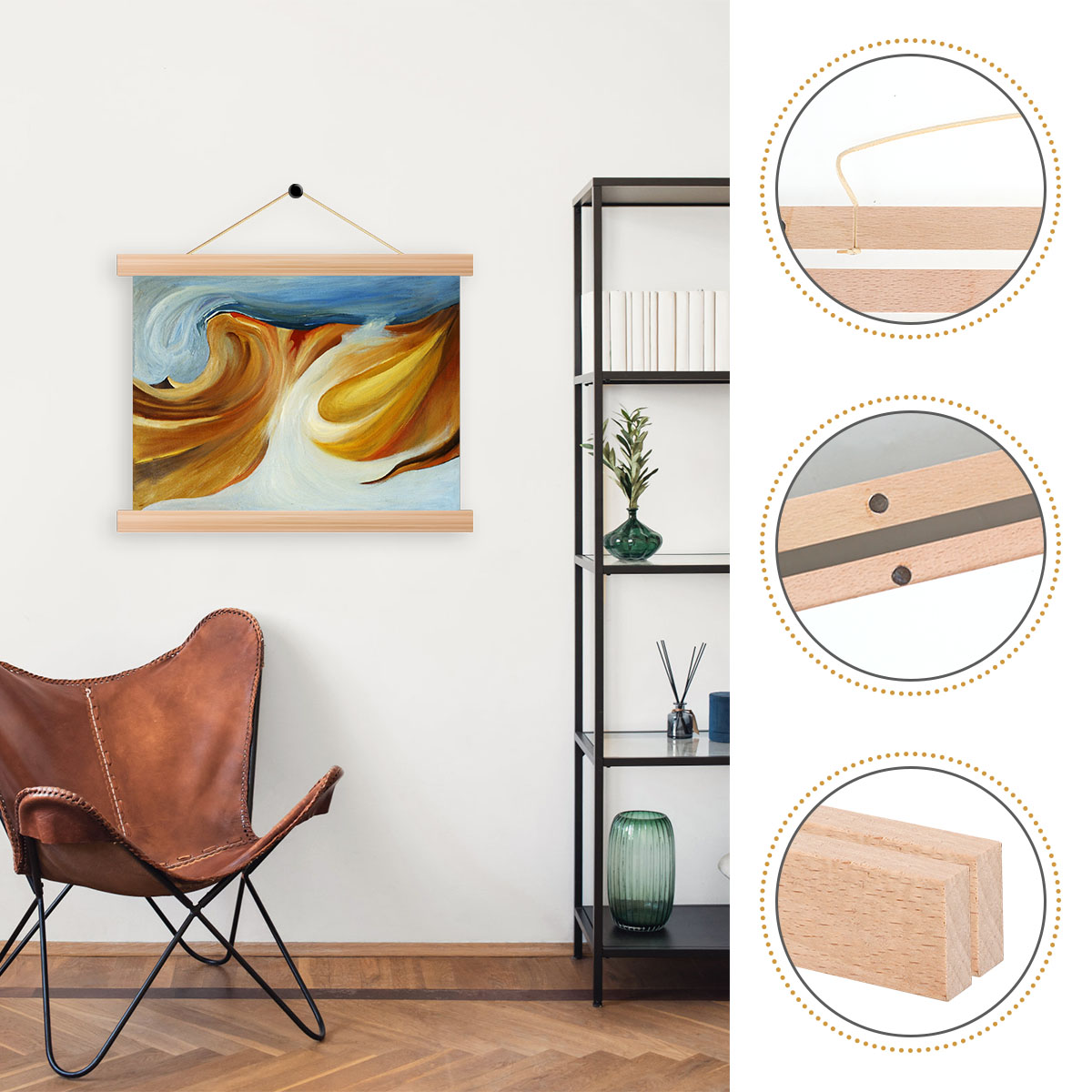 4pcs 그림 포스터 옷걸이 프레임 자기 DIY 나무  - Engraved Wood Frame 리뷰 및 가격