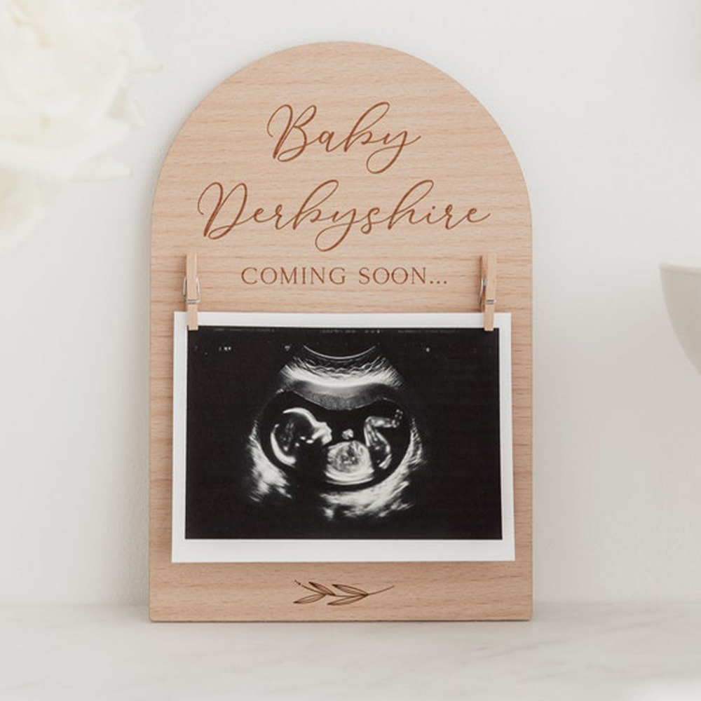개인 맞춤형 임신 발표 표지판 |   나무로 만든 예정 - Engraved Wood Frame 리뷰 및 가격