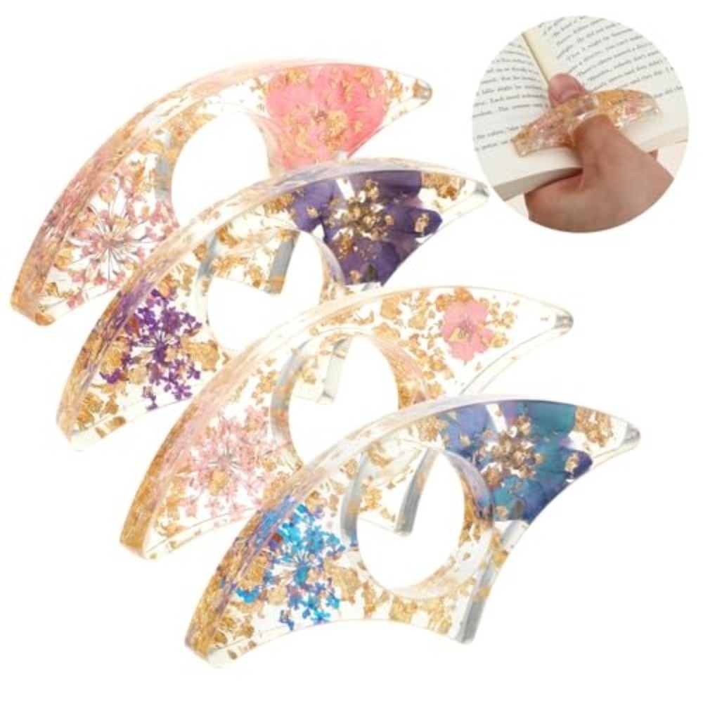 4개입 선물용 드라이플라워 레진 북 페이지 홀더 투명  - Dried Flower Bookmark 리뷰 및 가격