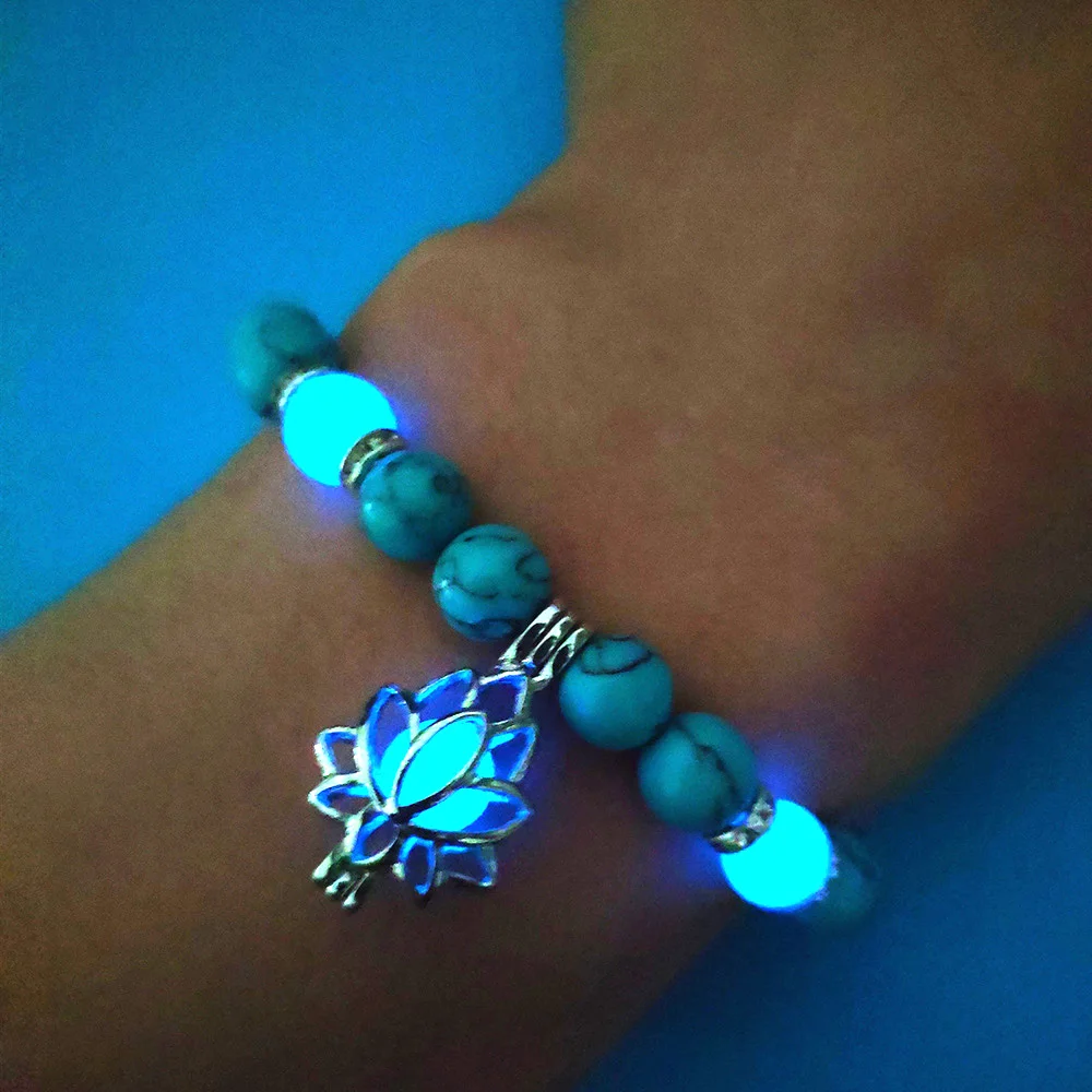 천연 스톤 팔찌 요가 치유 야광 팔찌, 연꽃 매력 구슬 - Coordinates Bracelet 리뷰 및 가격