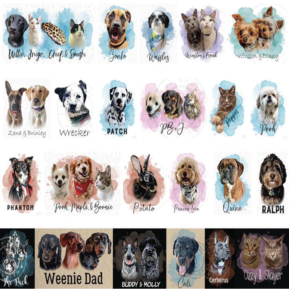 맞춤형 반려동물 초상화 티셔츠, 동물 사진을 업로드하여 - Pet Portrait Custom 리뷰 및 가격