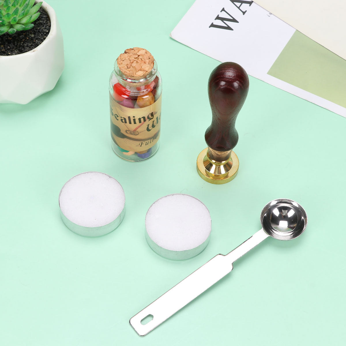 1세트 프리미엄 씰링 왁스 스탬프 키트, 나무 및 황동 - Wax Seal Letter Kit 리뷰 및 가격