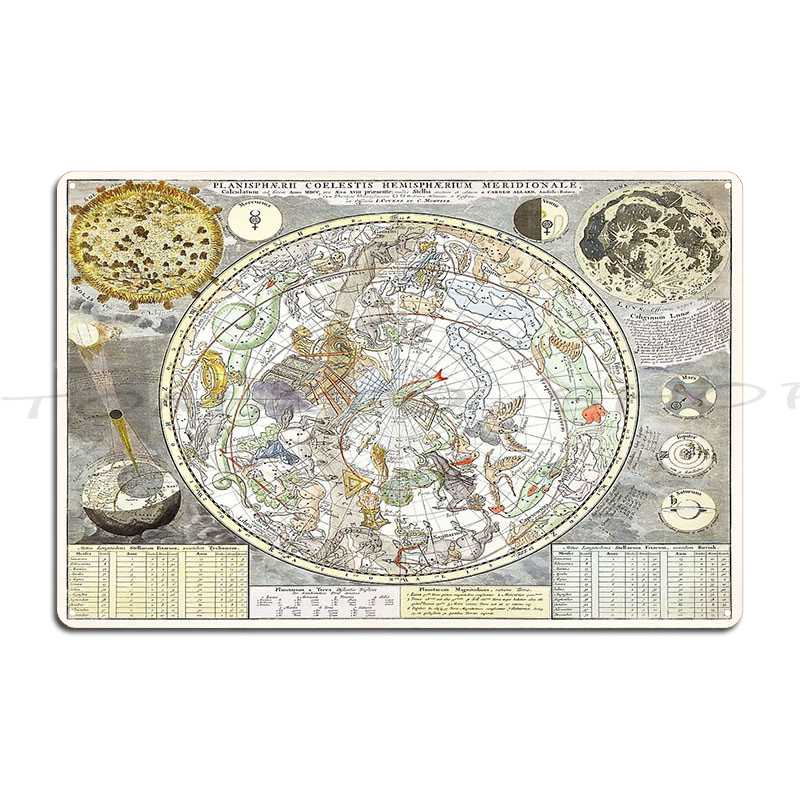 남부 별하늘이 그려진 별 지도 금속 간판 벽 장식 펍  - Custom Star Map 리뷰 및 가격