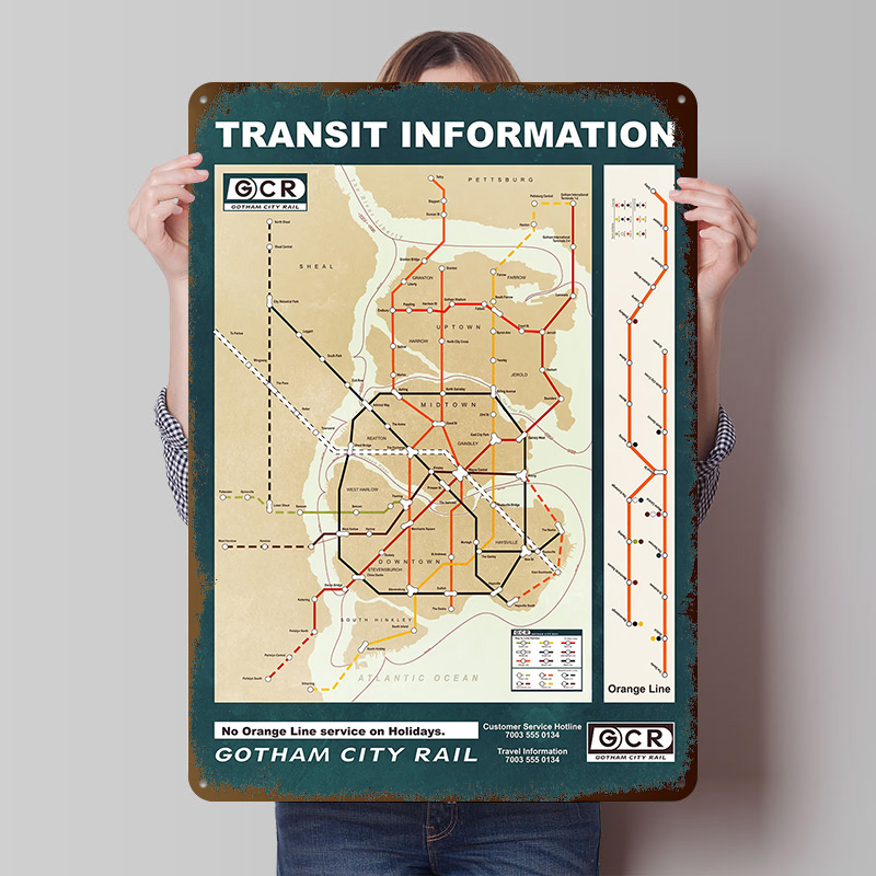 고담 시티 지도 인쇄 포스터 맞춤형 벽 예술 레트로 빈 - Custom Map Poster 리뷰 및 가격