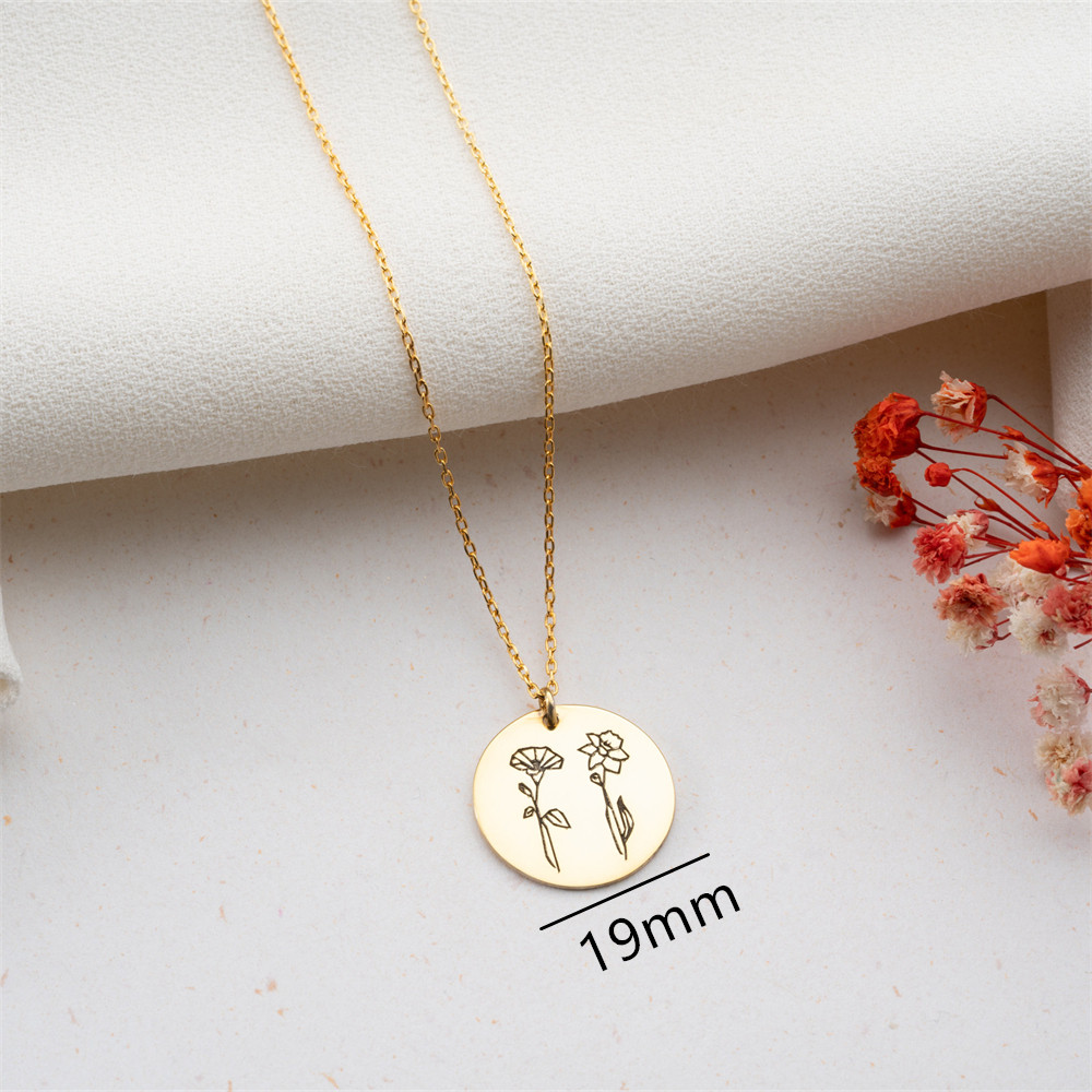 가족 출생 꽃 목걸이 사용자 정의 새겨진 꽃 여러 Bi - Birth Flower Necklace 리뷰 및 가격